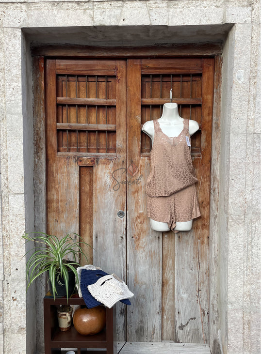 Pijama Seda Leopardo