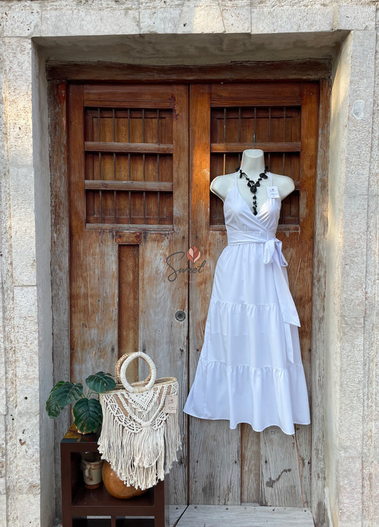 Vestido Fresco Escote Cruzado