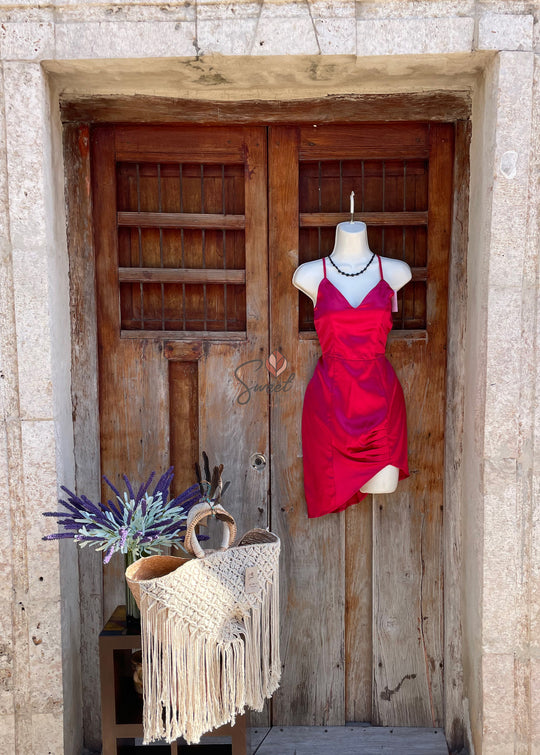 Vestido Rojo Satín