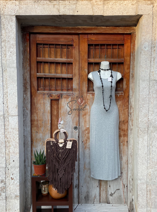 Vestido Algodón Gris