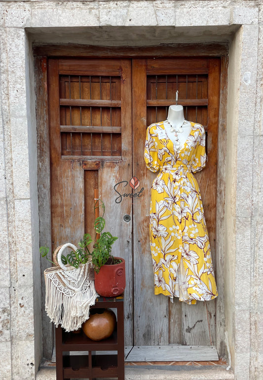 Vestido Estampado Escote V
