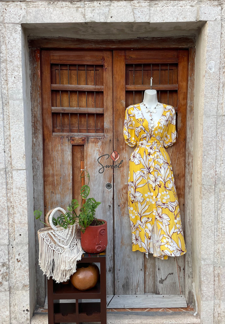 Vestido Estampado Escote V