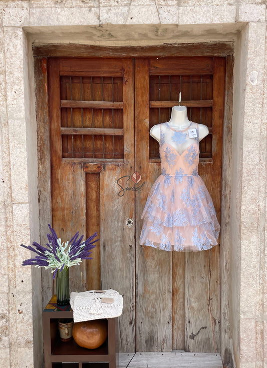 Vestido Tul Floreado