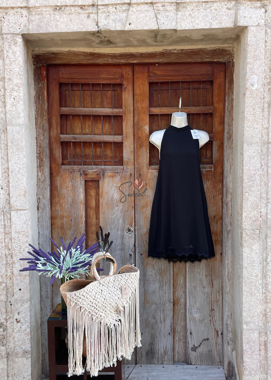 Vestido Gasa Negro