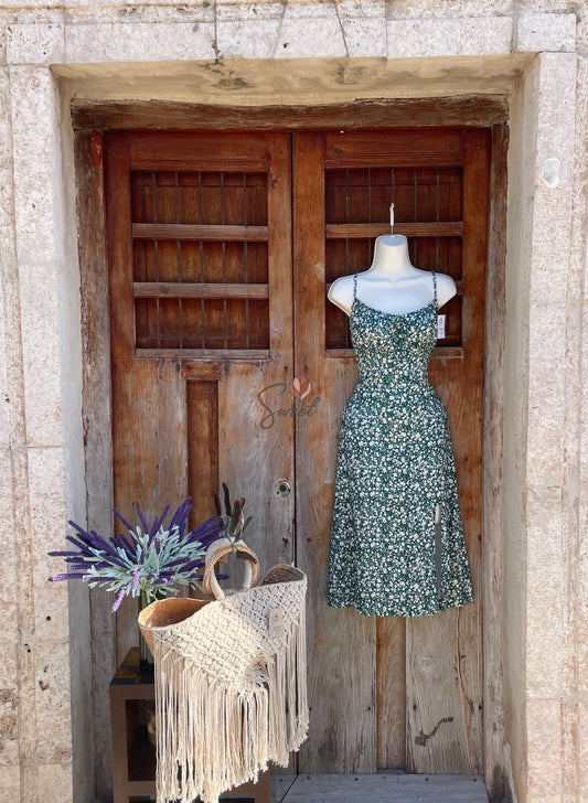 Vestido Verde Floreado