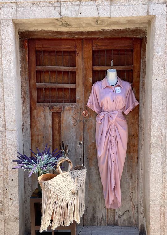 Vestido Rosa de Seda