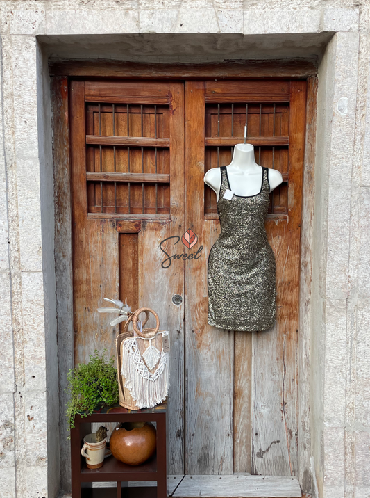 Vestido Lentejuelas Doradas