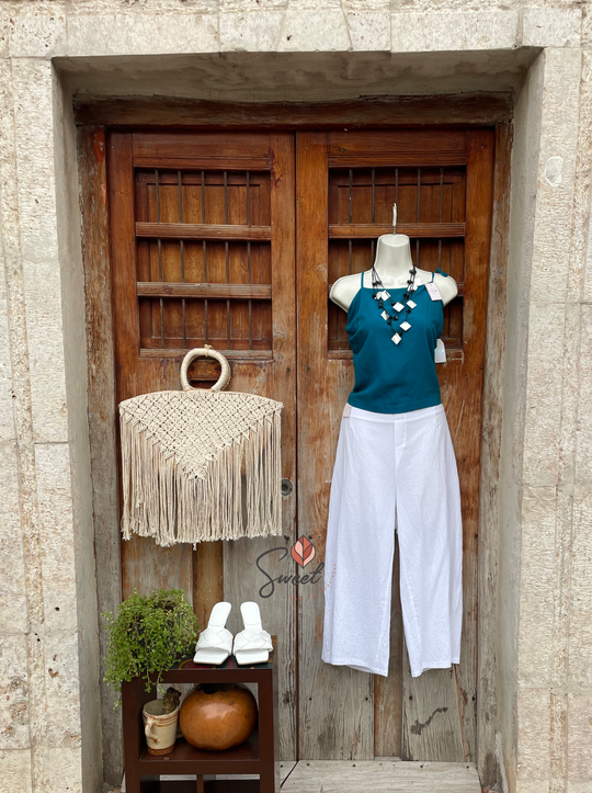 Blusa Lino Azul